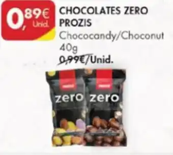 Pingo Doce Chocolates Zero Prozis 40g promoção