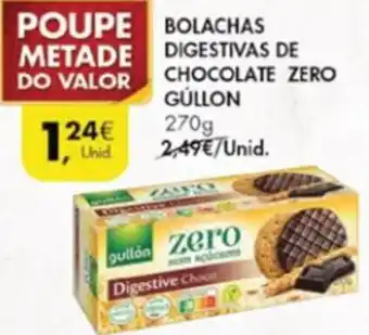 Pingo Doce Bolachas Digestivas de Chocolate Zero Gúllon 270g promoção