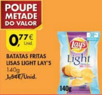 Pingo Doce Batatas Fritas Lisas Light Lay's 140g promoção