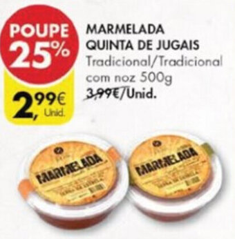 Pingo Doce Marmelada Quinta de Jugais 500g promoção