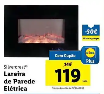 Lidl Silvercrest Lareira de Parede Elétrica promoção