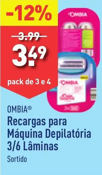 ALDI OMBIA Recargas para Máquina Depilatória 3/6 Lâminas pack de 3 e 4 promoção