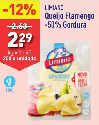 ALDI Limiano Queijo Flamengo -50% Gordura 200g promoção