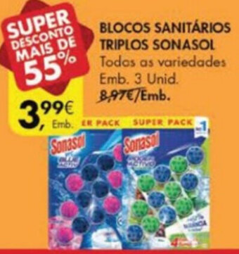 Pingo Doce BLocos Sanitários Triplos Sonasol 3 Unid promoção