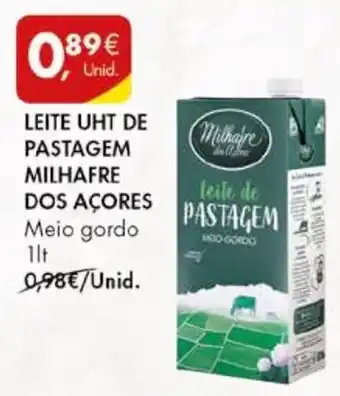 Pingo Doce LEITE UHT DE PASTAGEM MILHAFRE DOS AÇORES Meio gordo 1lt promoção