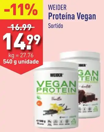ALDI WEIDER Proteína Vegan Sortido 540g promoção