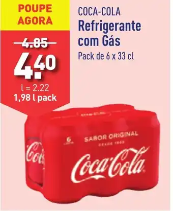 ALDI COCA-COLA Refrigerante com Gás Pack de 6 x 33 cl promoção