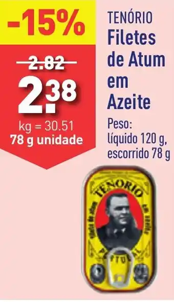 ALDI TENORIO Filetes de Atum em Azeite 78g promoção