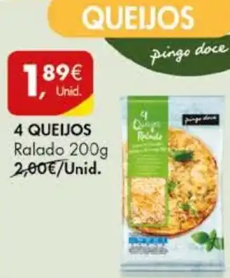 Pingo Doce 4 QUEIJOS Ralado 200g promoção