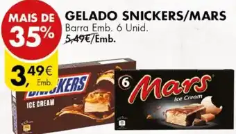 Pingo Doce GELADO SNICKERS/MARS Barra Emb. 6 Unid. promoção