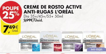 Pingo Doce Creme de Rosto Active Anti-Rugas L'Oréal 50ml promoção