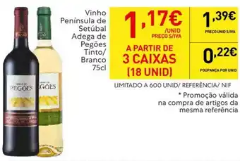 Recheio Vinho Península de Setúbal Adega de Pegões Tinto/ Branco 75cl promoção
