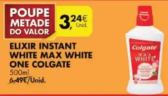 Pingo Doce Elixir Instant White Max White One Colgate 500ml promoção