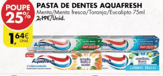 Pingo Doce Pasta de Dentes Aquafresh 75ml promoção