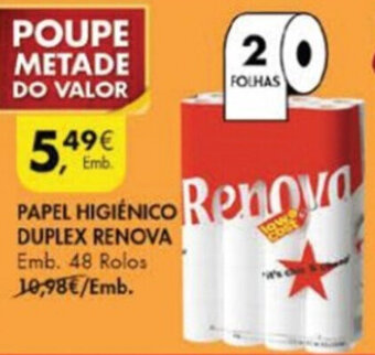 Pingo Doce Papel Higiénico Duplex Renova 48 Rolos promoção