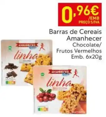 Recheio Barras de Cereais Amanhecer Chocolate/ Frutos Vermelhos Emb. 6x20g promoção