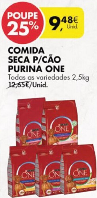 Pingo Doce Comida Seca P/Cão Purina One 2,5kg promoção