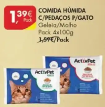 Pingo Doce Comida Húmida C/Pedaços P/Gato Activpet 4x100g promoção