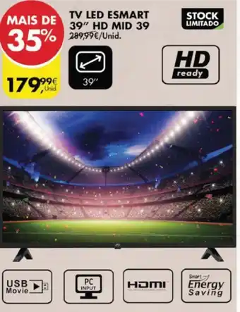 Pingo Doce TV LED Esmart 39" HD MID 39 promoção