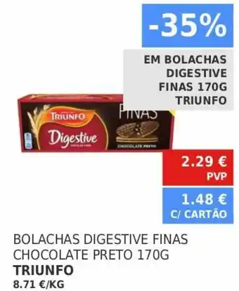 Minipreço Bolachas Digestive Finas Chocolate Preto 170g Triunfo promoção