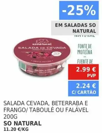 Minipreço Salada Cevada, Baterraba e Frango/Taboulé ou Falável 200g So Natural promoção