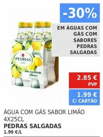 Minipreço Água com Gás Sabor Limão 4x25cl Pedras Salgadas promoção