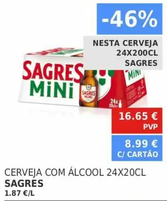 Minipreço Cerveja com Álcool 24x20cl Sagres promoção