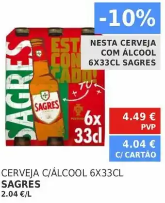 Minipreço Cerveja C/ Álcool 6x33cl Sagres promoção