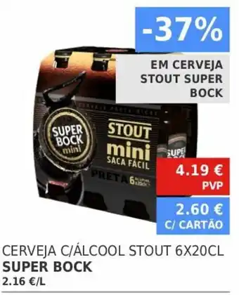 Minipreço Cerveja C/ Álcool Stout 6x20cl Super Bock promoção