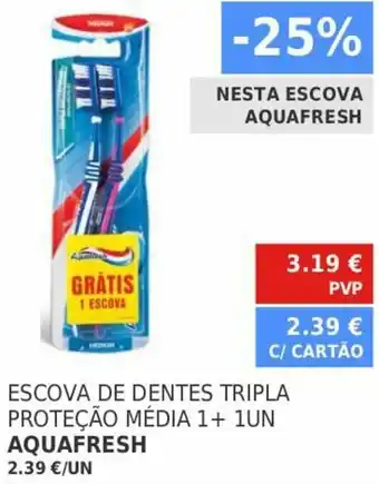 Minipreço Escova de Dentes Tripla Proteção Média 1+ 1UN Aquafresh promoção