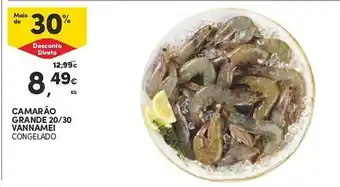Continente Bom dia CAMARÃO GRANDE 20/30 VANNAMEI CONGELADO promoção
