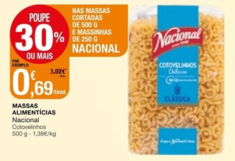 Intermarché Massas Alimentícias Nacional 500g promoção