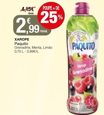 Intermarché Xarope Paquito 0,75L promoção