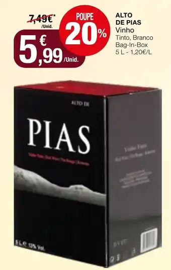 Intermarché Alto de Pias Vinho promoção