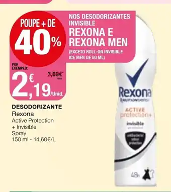 Intermarché Desodorizante Rexona 150ml promoção
