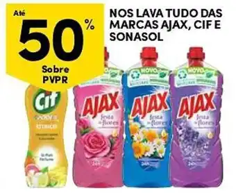 Continente NOS LAVA TUDO DAS % MARCAS AJAX, CIF E SONASOL promoção