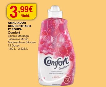Intermarché Amaciador Concentrado P/Roupa Comfort 1,80L promoção