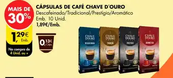 Pingo Doce CÁPSULAS DE CAFÉ CHAVE D'OURO emb. 10 unid. promoção