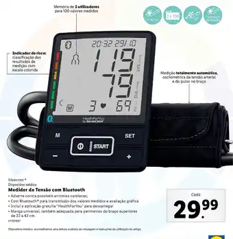 Lidl Silvercrest Dispositivo médico Medidor de Tensão com Bluetooth promoção