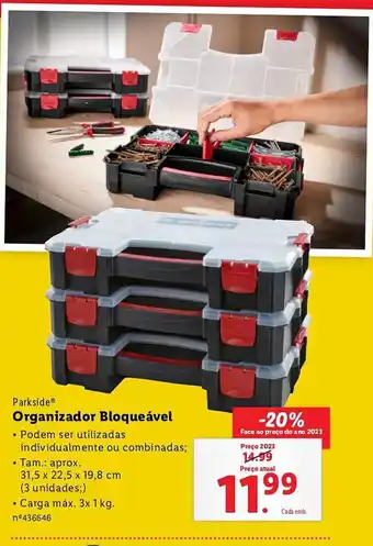 Lidl Parkside  Organizador Bloqueável promoção