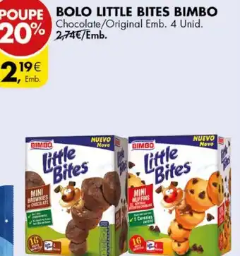 Pingo Doce BOLO LITTLE BITES BIMBO Chocolate/Original Emb. 4 Unid. promoção