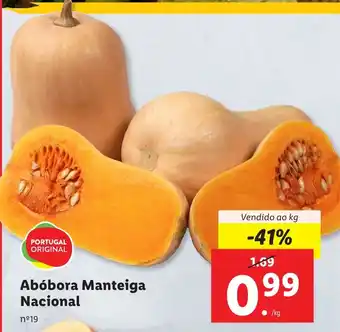 Lidl Abóbora Manteiga Nacional Vendido ao kg promoção