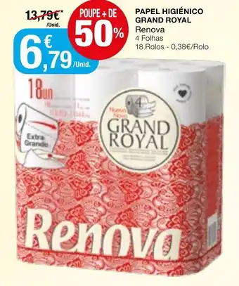Intermarché Papel Higiénico Grand Royal Renova 18 Rolos promoção