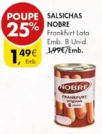 Pingo Doce Salsichas Nobre Emb. 8 Unid. promoção