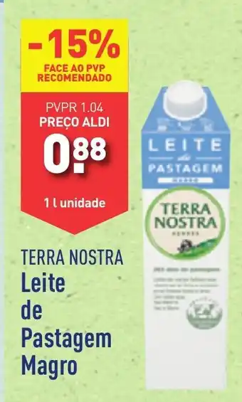 ALDI TERRA NOSTRA Leite de Pastagem Magro 1 l unidade promoção
