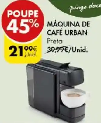 Pingo Doce MÁQUINA DE CAFÉ URBAN Preta promoção