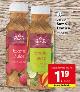 Lidl Vitasia Sumo Exótico Cada garrafa 330 ml promoção