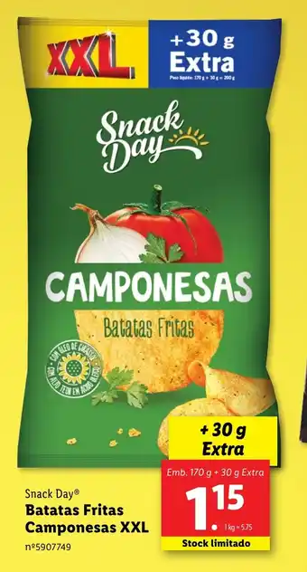 Lidl Snack Day Batatas Fritas Camponesas XXL promoção