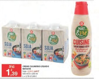E.Leclerc Creme Culinário Líquido Nat & Vie 500ml promoção