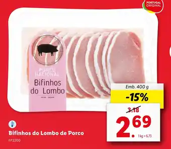 Lidl Bifinhos do Lombo de Porco Emb. 400 g promoção